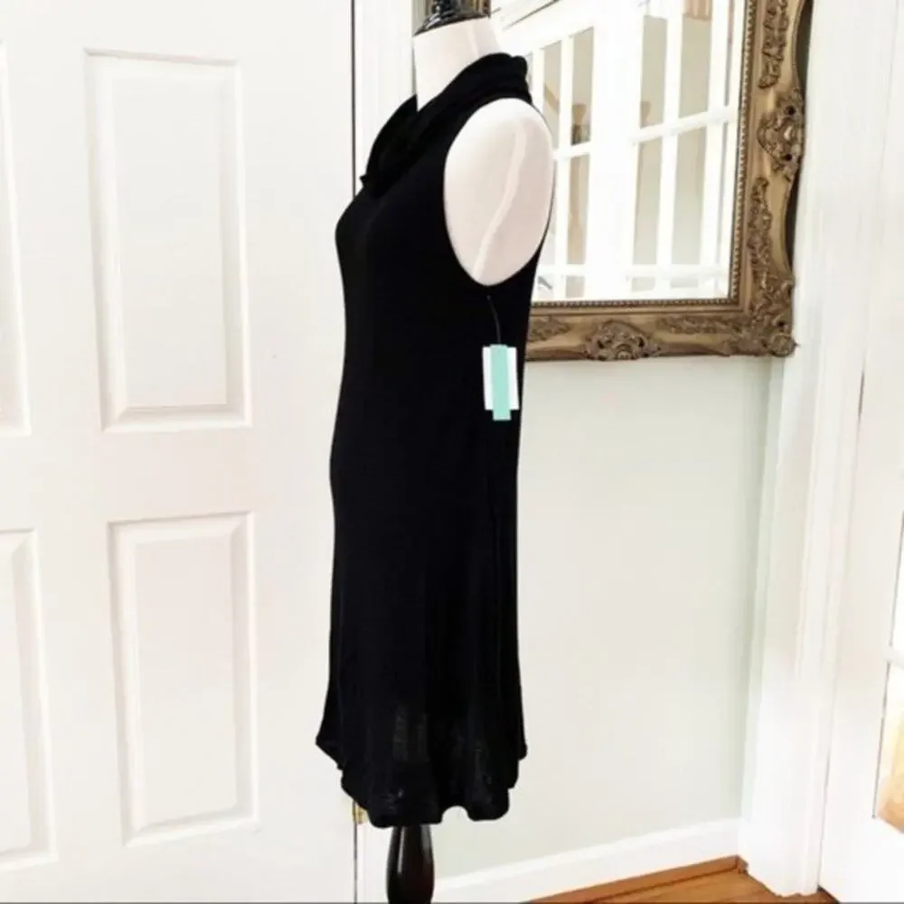 Black Knit Abound Shift Dress Cowl Neck Size S